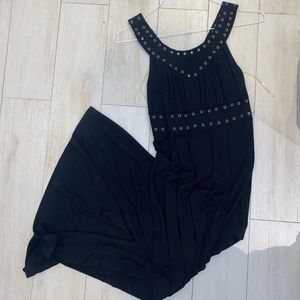 Black studded maxi dress